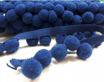 Navy Blue XL Size 2cm (0.8") Pom Pom Bobble Trim Fringe Pompom Trimming - BEST QUALITY!! Choose From 21 Colours #C (sold by the metre)