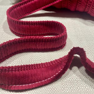 Frangia in Cotone Spazzolato – Passamaneria con Nappe 30mm – Cuscini, Tende, Arredo – Rosso Borgogna #8
