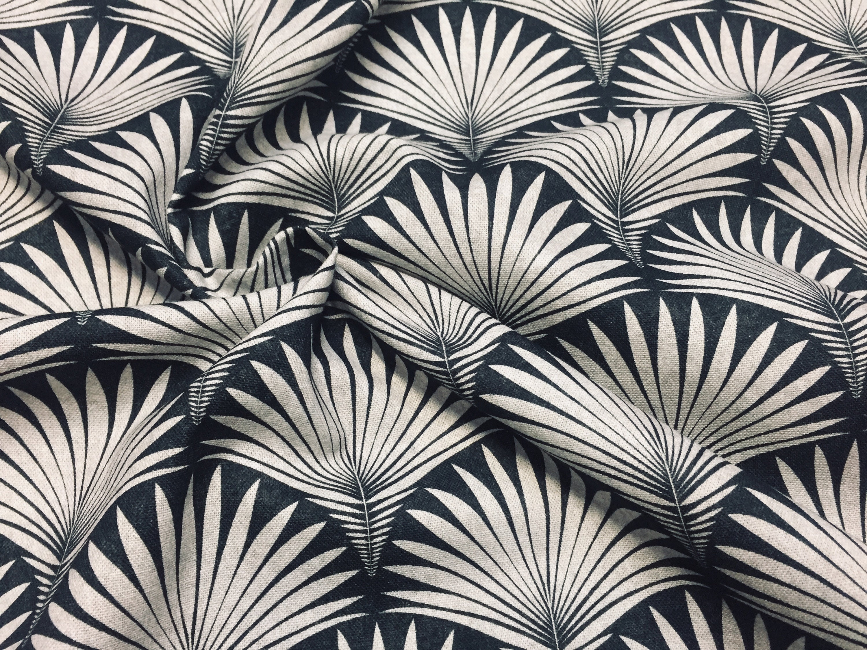 Art Deco Geometric Damask Floral Fan Fabric Monochrome - Etsy UK