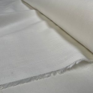 Weiches Leinen Material - 100% Leinen-Textil für Inneneinrichtungen, Vorhänge, Kleidung - 140 cm breit - Uni CREME