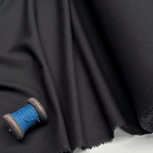 Tela Clásica de Mezcla de Lino y Algodón Ligera para Decoración del Hogar, Ropa de Cama, Ropa, Cortinas – 140 cm de Ancho Black