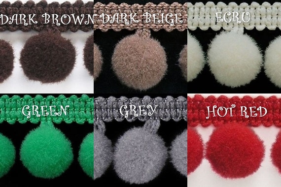 small Pom Pom Ribbon/trim 3/8 inch wide select color price for 2