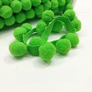 Lime XL Taglia 2 cm Pom Pom Bobble Trim Frange Pom Pom Trimming - MIGLIORE QUALITÀ!! Scegli tra 21 colori #C (venduti al metro)