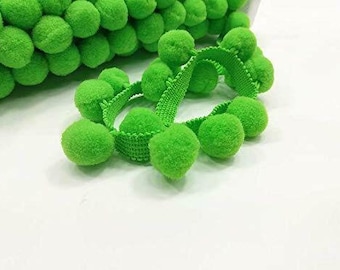 Lime XL Size 2cm (0.8") Pom Pom Bobble Trim Fringe Pompom Trimming - BEST QUALITY!! Choose From 21 Colours #C (sold by the metre)