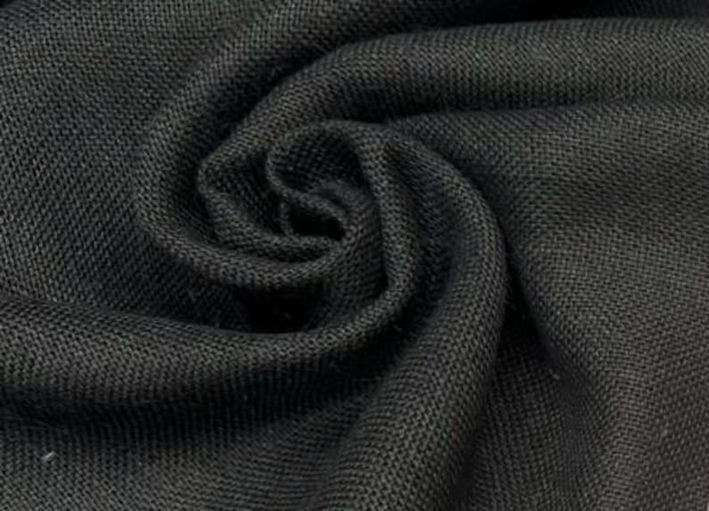 Tela de Yute Teñida - Arpillera Colorida para Bodas, Caminos de Mesa, Cortinas - 62 Pulgadas de Ancho BLACK