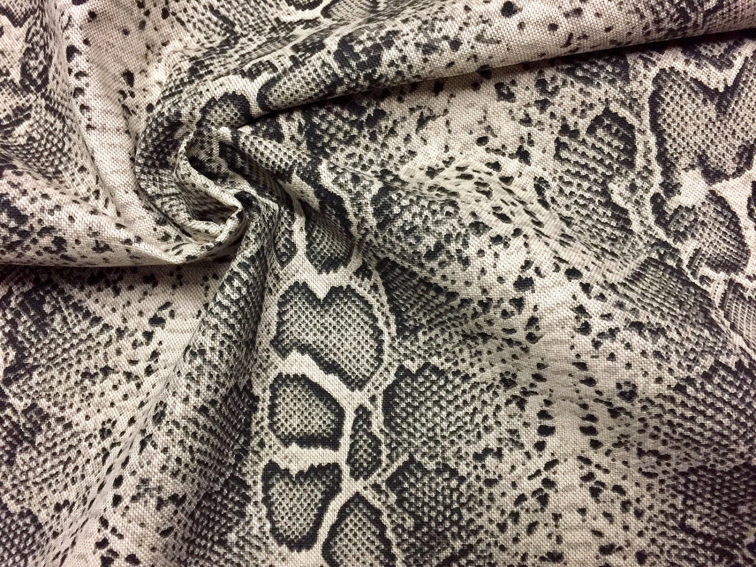 Snake Skin Python Animal Print Fabric Linen Look Cotton Blend - Etsy