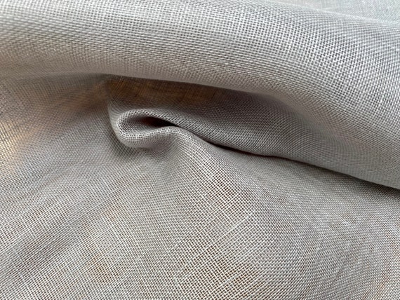 Extra Wide 100% Linen Fabric - Soft Linen Material for Home Decor, Curtains, Clothes - 118"/ 300cm wide - Plain GREY