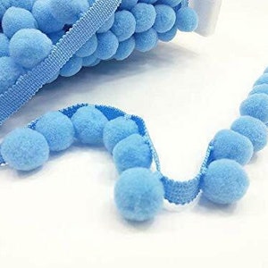 Cielo blu XL Taglia 2 cm Pom Pom Bobble Trim Frange Pom Pom Trimming - MIGLIORE QUALITÀ!! Scegli tra 21 colori #C (venduti al metro)