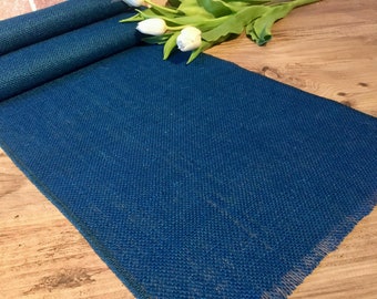 BLEU INDIGO Rustic Burlap Jute Runners For Events, Weddings, Home - Jute Hessian Table Runner - 30cm de large