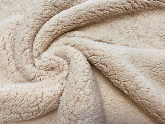 Super Luxury Faux Fur Fabric Material - PLUSH SUPER SOFT CREAM