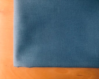 BLUE - Plain Medium Weight Cotton Fabric For Dressmaking Curtains Light Upholstery Canvas Material - 55"/140cm Wide