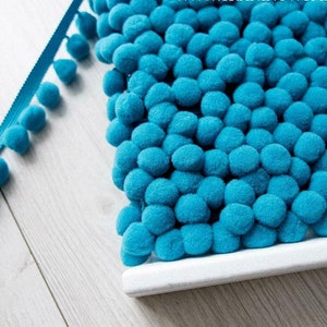 Turchese XL Taglia 2 cm Pom Pom Bobble Trim Frange Pom Pom Trimming - MIGLIORE QUALITÀ!! Scegli tra 21 colori #C (venduti al metro)