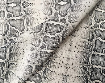 Tela de Algodón con Estampado Digital de Piel de Serpiente Gris Python Animal – Decoración del Hogar Cortinas Tapicería – EXTRA Ancha 280cm