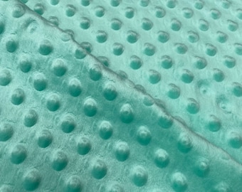 Dimple DOT Supersoft Fleece Fabric Cosy Blanket Plush Kids Cuddle-Worthy Soft Material - 160cm Wide - Mint Green