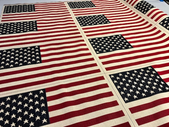 USA America Stars and Stripes Flag Retro Linen Look Heavy