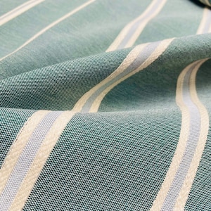 Tessuto a righe jacquard effetto lino, decorazioni per la casa, materiale per tappezzeria per tende, larghezza 280 cm, colore Verde