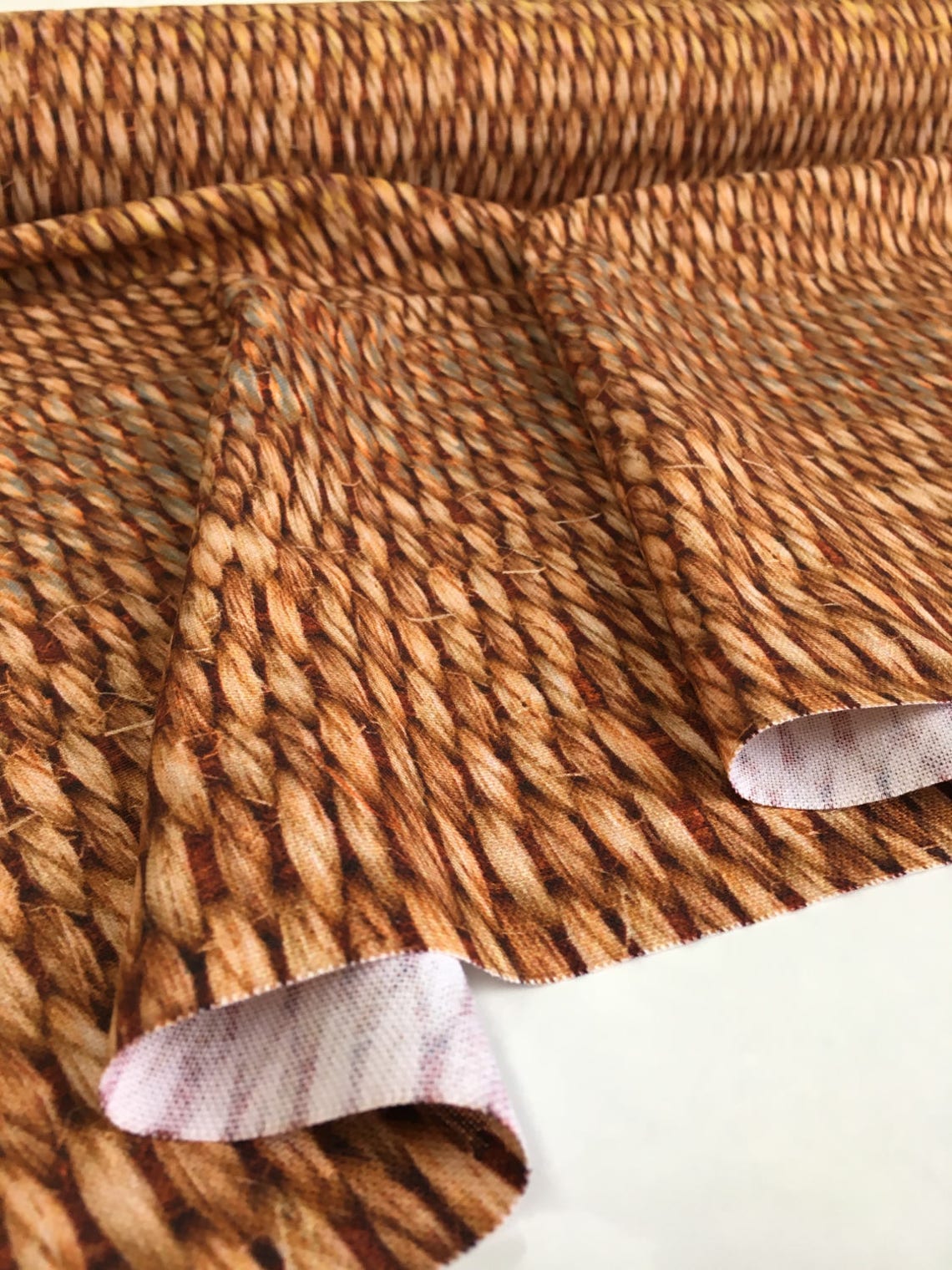 Sisal Fibre Ropes Matting Effect Brown Digital Print Fabric Etsy UK