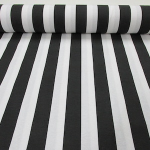 Tessuto a Righe Nere e Bianche - Sofia Stripes per Tende e Tappezzeria - 140cm di Larghezza
