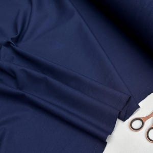 Tela Clásica de Mezcla de Lino y Algodón Ligera para Decoración del Hogar, Ropa de Cama, Ropa, Cortinas – 140 cm de Ancho Navy Blue