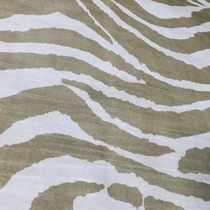 BEIGE E CREMA zebra strisce stampa africana effetto lino tessuto di cotone arredamento tenda tappezzeria materiale - tela larga 275 cm
