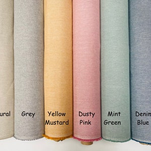 Linen Look Plain Culla Fabric Furnishing Curtain Upholstery Dressmaking Cotton Material 55"/140cm Wide Canvas