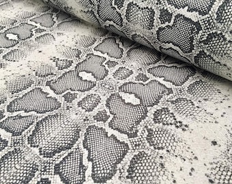 GRIS Digital Snake Skin Print Fabric Animal Python Cotton Home Decor Rideaux Rembourrage Matériel - 55" ou 140cm de large