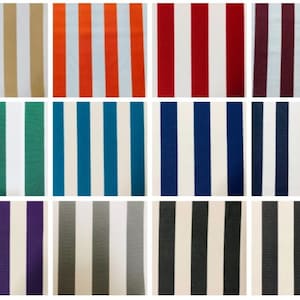 Striped DRALON Outdoor Fabric Solid Acrylic Teflon Waterproof Upholstery Material For Cushion Gazebo Beach - 63&quot;/160cm Wide
