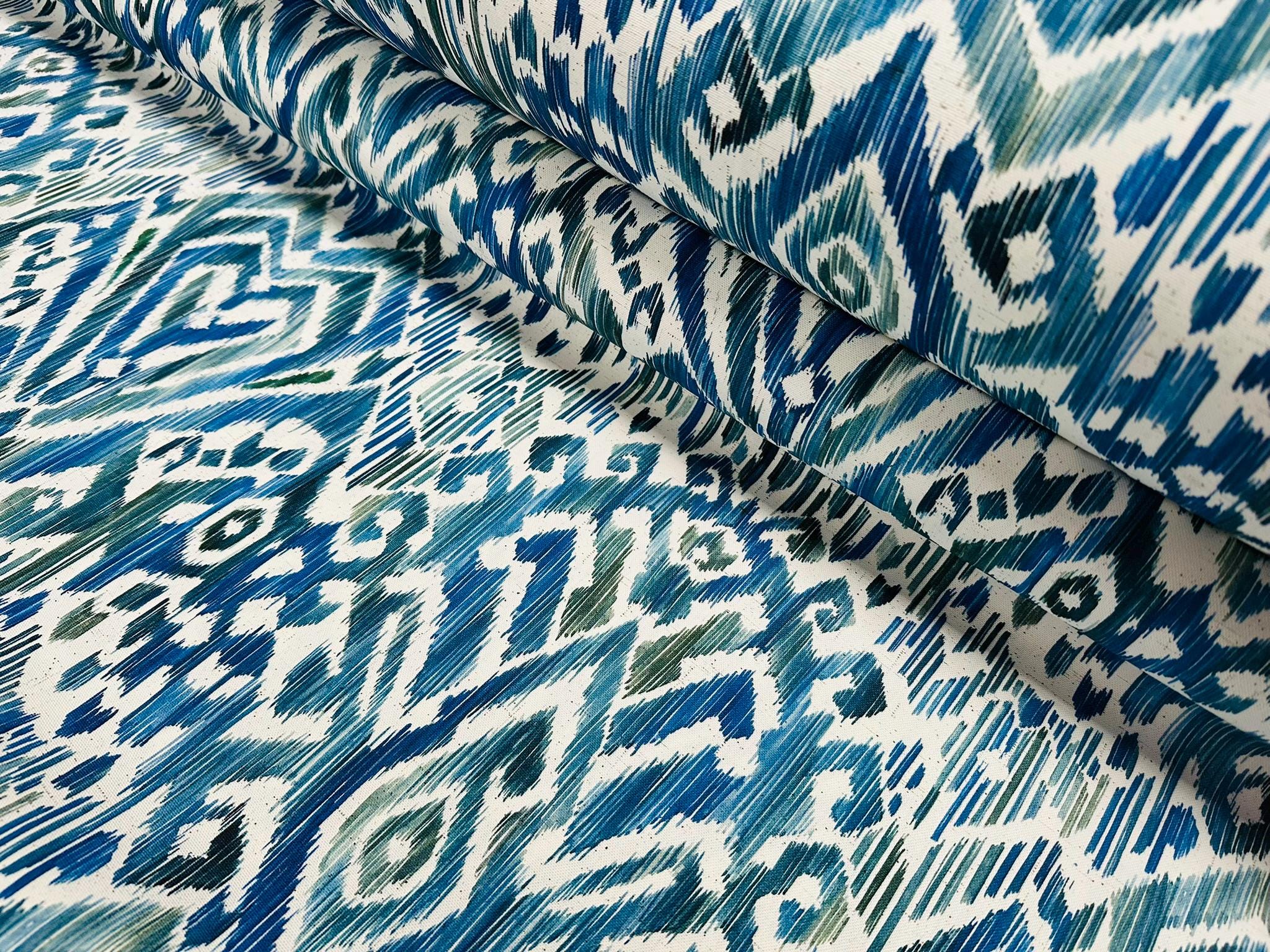 Tessuto damascato blu Italia