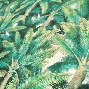 PALMS Palm Fronds Leaf Tree Fabric Tropical Leaves Material for Curtains, Upholstery, Home Decor - digital print fabric - 136cm (54&#39;&#39;) wide