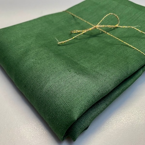 Soft Linen Fabric Material -  100% Linen for Home Decor, Curtains, Clothes - 140cm wide - Plain GREEN