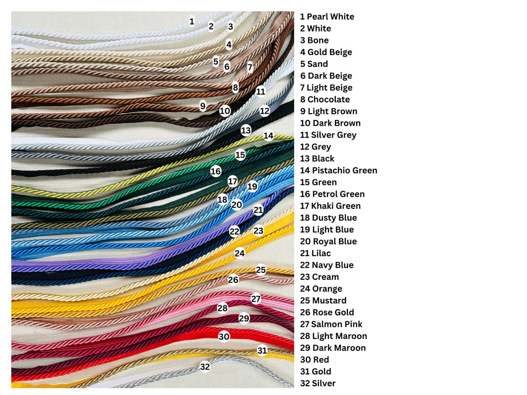 Micro Rope Trim Flanged Piping Cord Twisted Rope Trim Home Decor Pillow Cushion ...