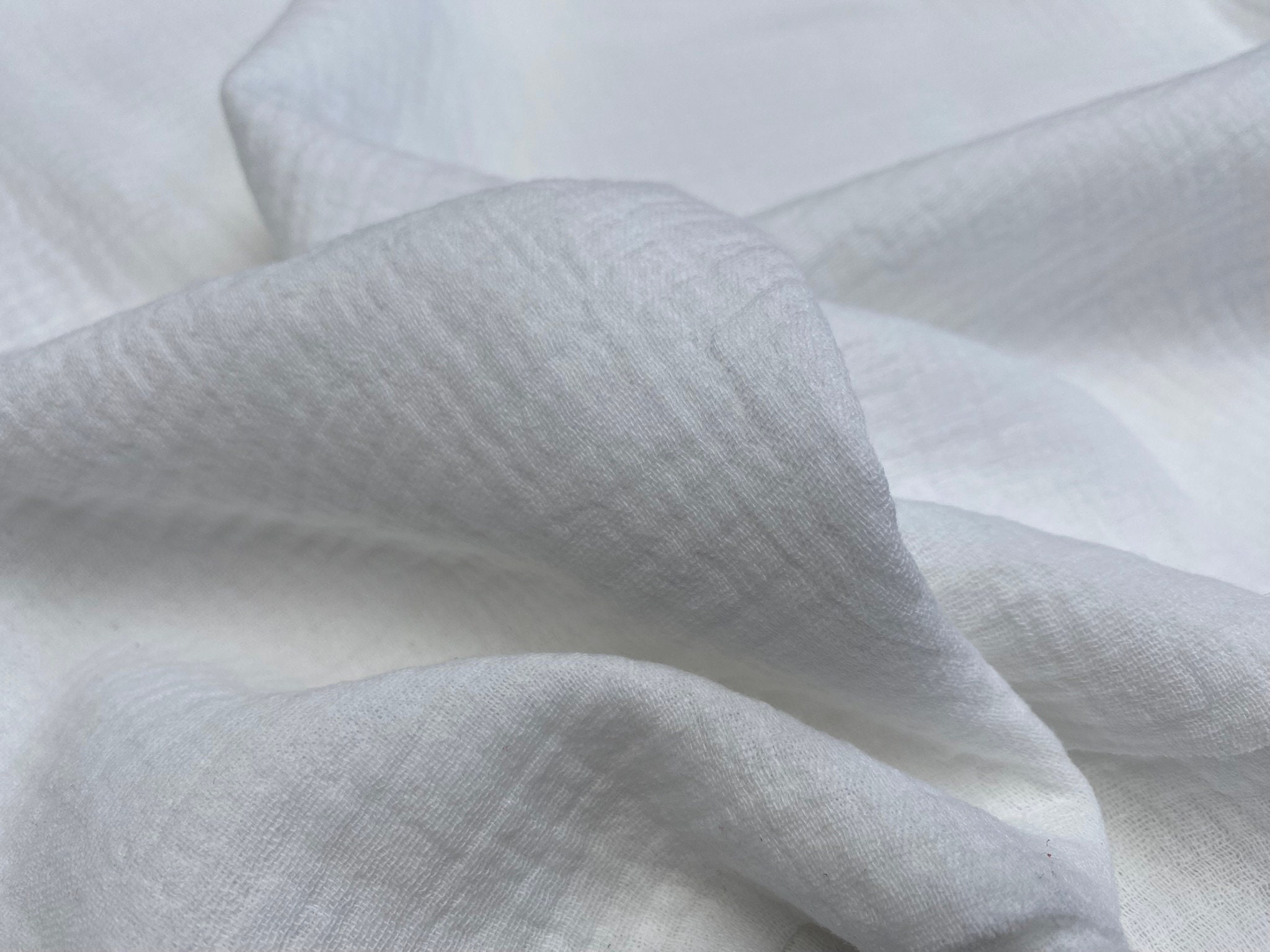 2-layered Crinkle Cotton Gauze Muslin Fabric 135cm Wide Sold by