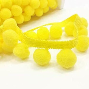 Giallo XL Taglia 2 cm Pom Pom Bobble Trim Frange Pom Pom Trimming - MIGLIORE QUALITÀ!! Scegli tra 21 colori #C (venduti al metro)