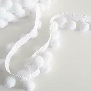 Bianco XL Taglia 2 cm Pom Pom Bobble Trim Frange Pom Pom Trimming - MIGLIORE QUALITÀ!! Scegli tra 21 colori #C (venduti al metro)
