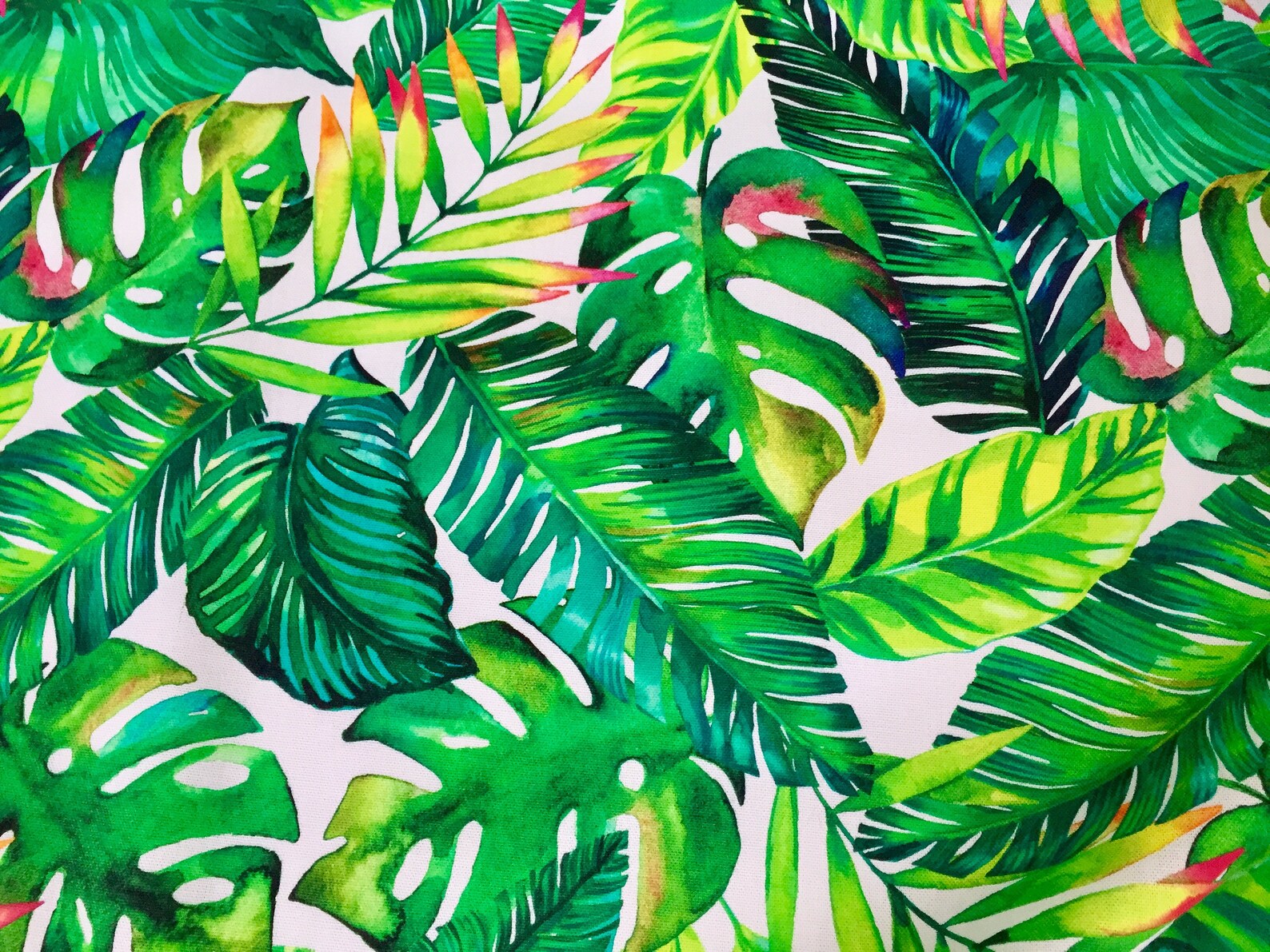 Multicolor Palm Leaves  Digitally Printed on Ananya Silk