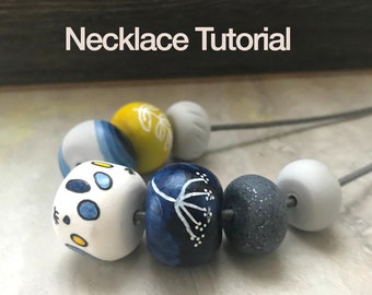 Handmade Clay Necklace Tutorial, Downloadable PDF Tutorial, Paint Your Own Necklace