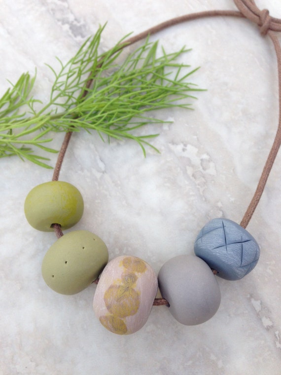 Clay pastel beaded necklace