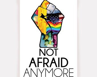 Not Afraid Anymore Stonewall Print Artwork LGBT gay pride coming out lesbian pansexual trans gender rainbow fine art giclee ian Mckellen