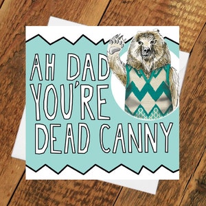 Carte de fête des pères papa ou père doudou ours Geordie mignon drôle d’anniversaire de père papa pour rusé papa lui cadeau spécial Papy