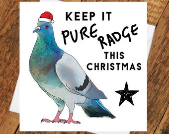 Weihnachtskarte lustige Taube Geordie nördlichen Xmas Freund Freund Partner Tier Urlaub Nordosten ihn ihre Frau Mann