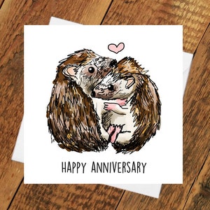 Joyeux anniversaire hérisson Hedgehug copine mari femme copain fiancé pun câlins rigolo animal mignon petite amie aime son mari de la femme