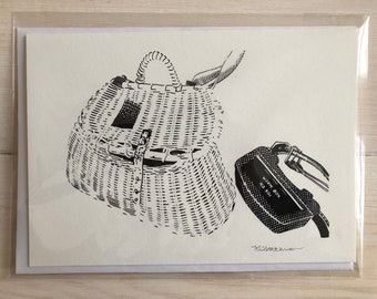 Trout Basket and Worm Box Screenprint