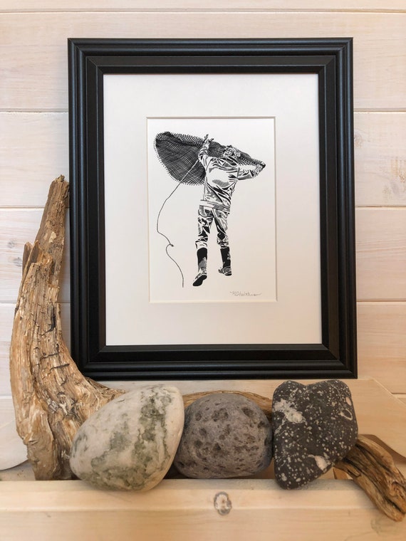 Throwing A Cast Net Screenprint Etsy