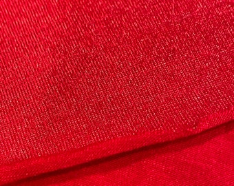 Red with Gold Stretch Knit Jersey Lycra Fabric