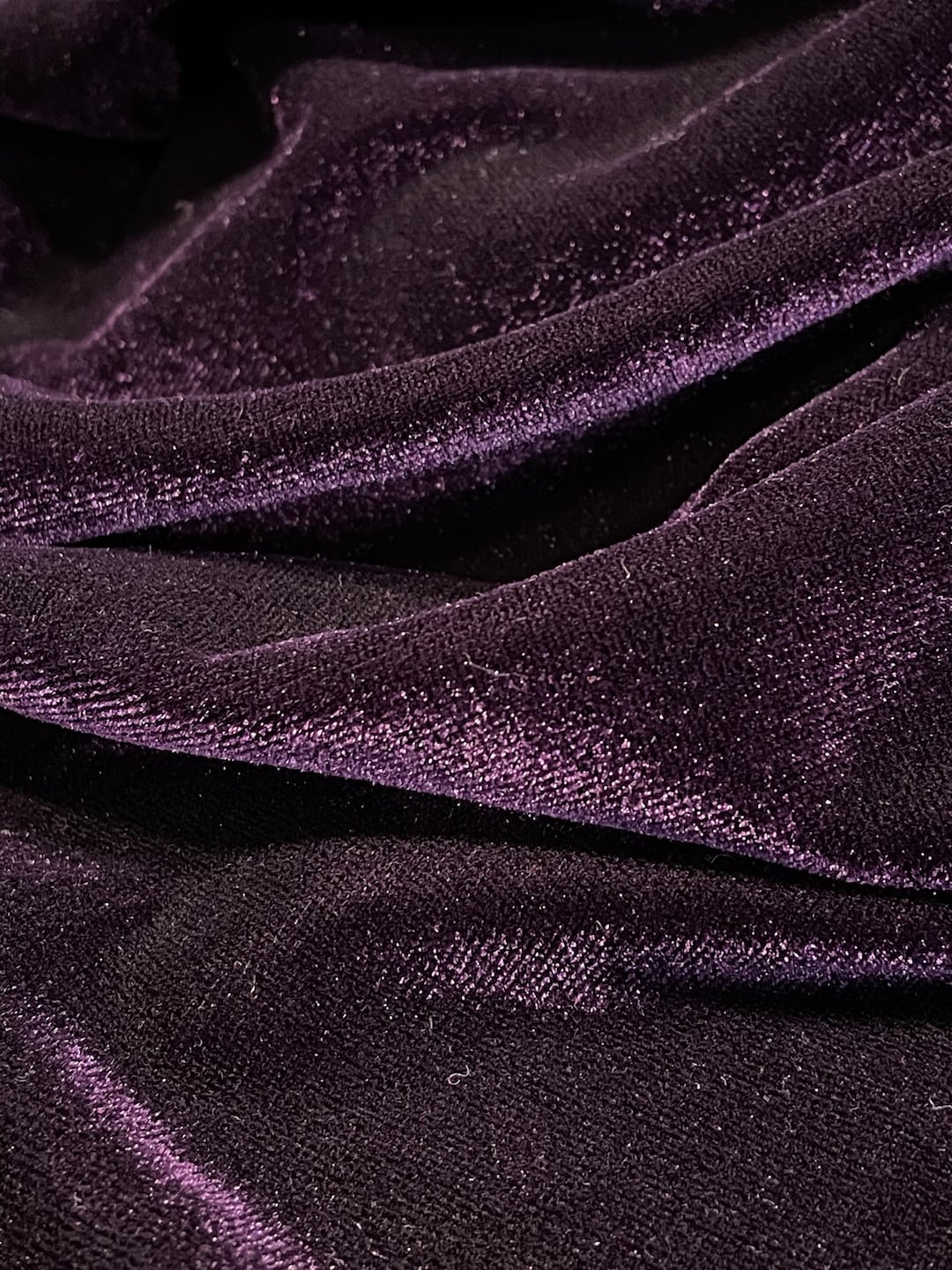 Purple Stretch Velvet Fabric Etsy