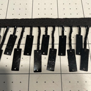 Black or Irridescent Rectangle Paillettes and beaded "fringe"  trim. 3 items available