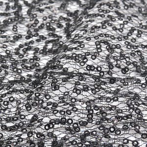 Black Sequined on Black Tulle or Netting Sewing Fabric