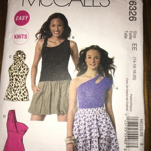 Uncut McCall's Knit Tops Sewing Pattern -  McCall's 6326  Size 4-12