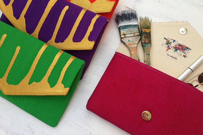 Envelope Clutch Custom Clutch With 10 Color Options Etsy