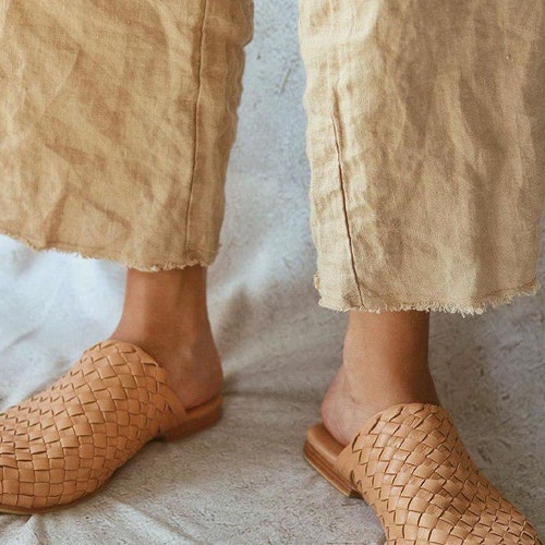 LINEN PANTS, handmade linen gaucho pants raw edges relax fit with elastic belt, woman clothing,100% linen pants for woman, linen culottes,